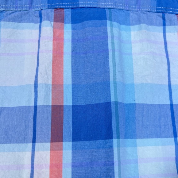 OshKosh B'gosh Boys 5T Blue Orange Plaid 100%Cotton Long Sleeve Button Up Shirt - Picture 8 of 11